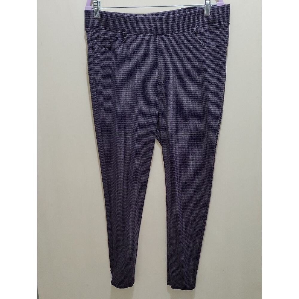 Seven7 Womens  XL 4-Way Stretch Stove Pipe Leg Pull On Pant Legging Gray/ Black